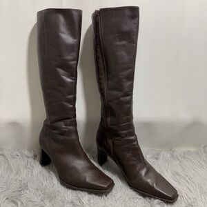 Markon |  Brown Leather Knee-High Boots